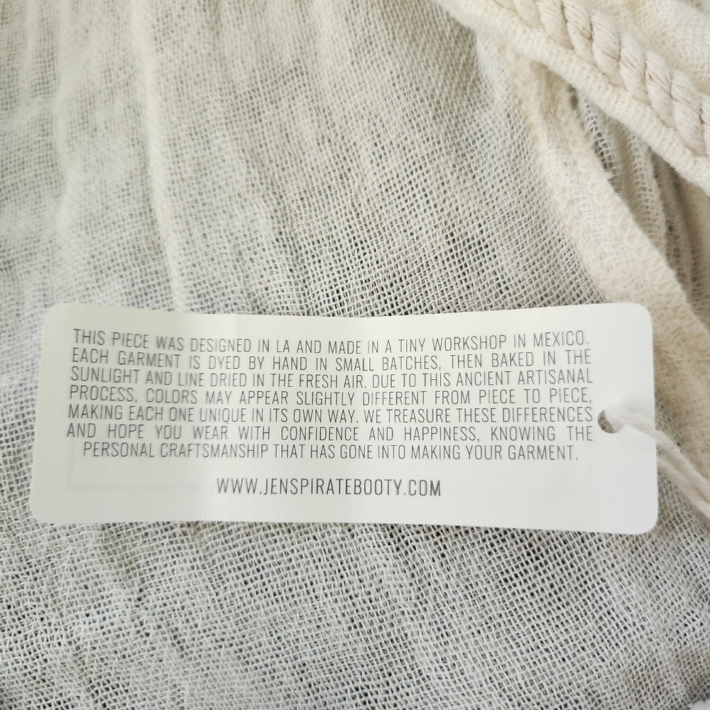 Free People Jen's Pirate Booty Casablanca Ruffle Duster Natural Ivory Size XS/S - Picture 12 of 16